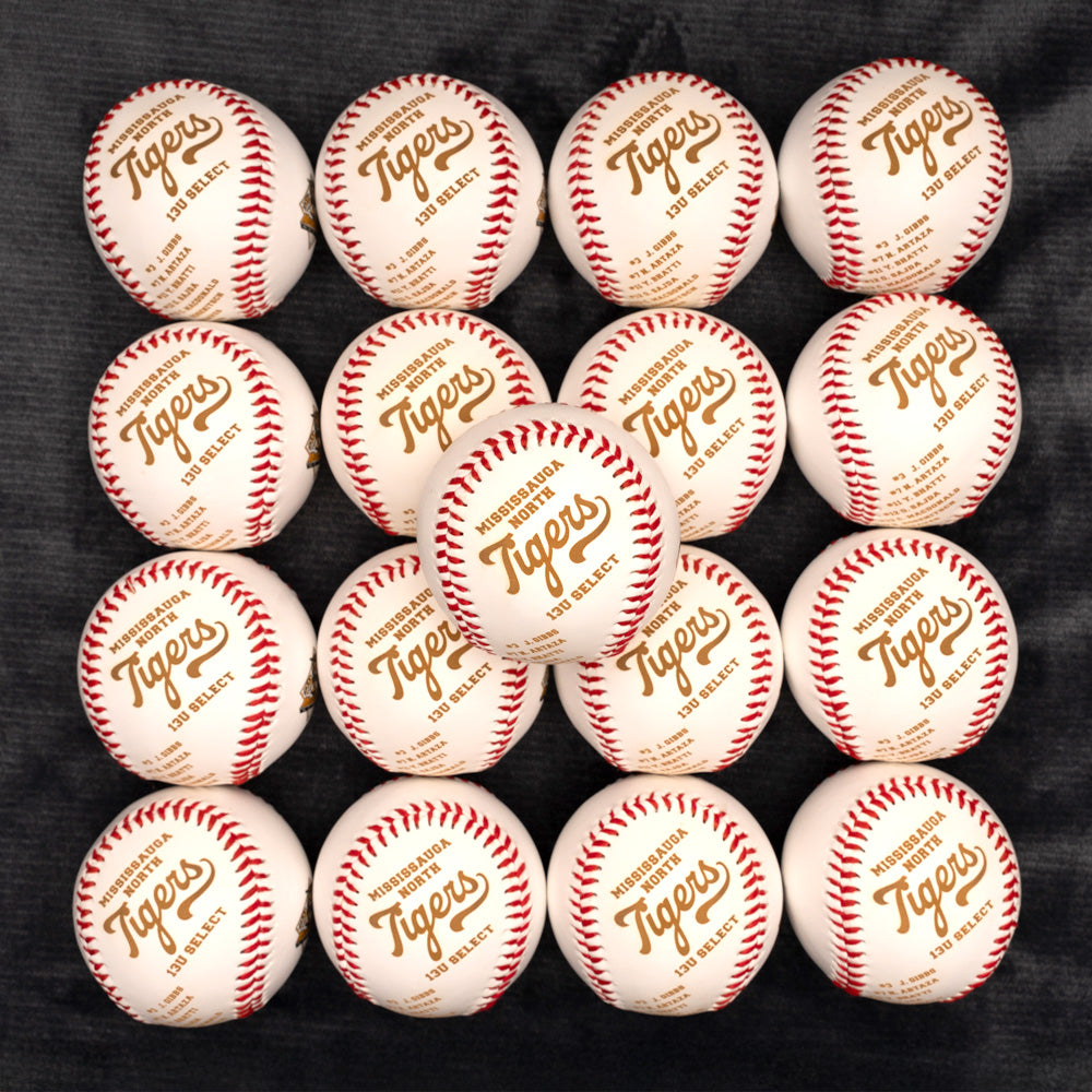Personalized baseballs with team roster