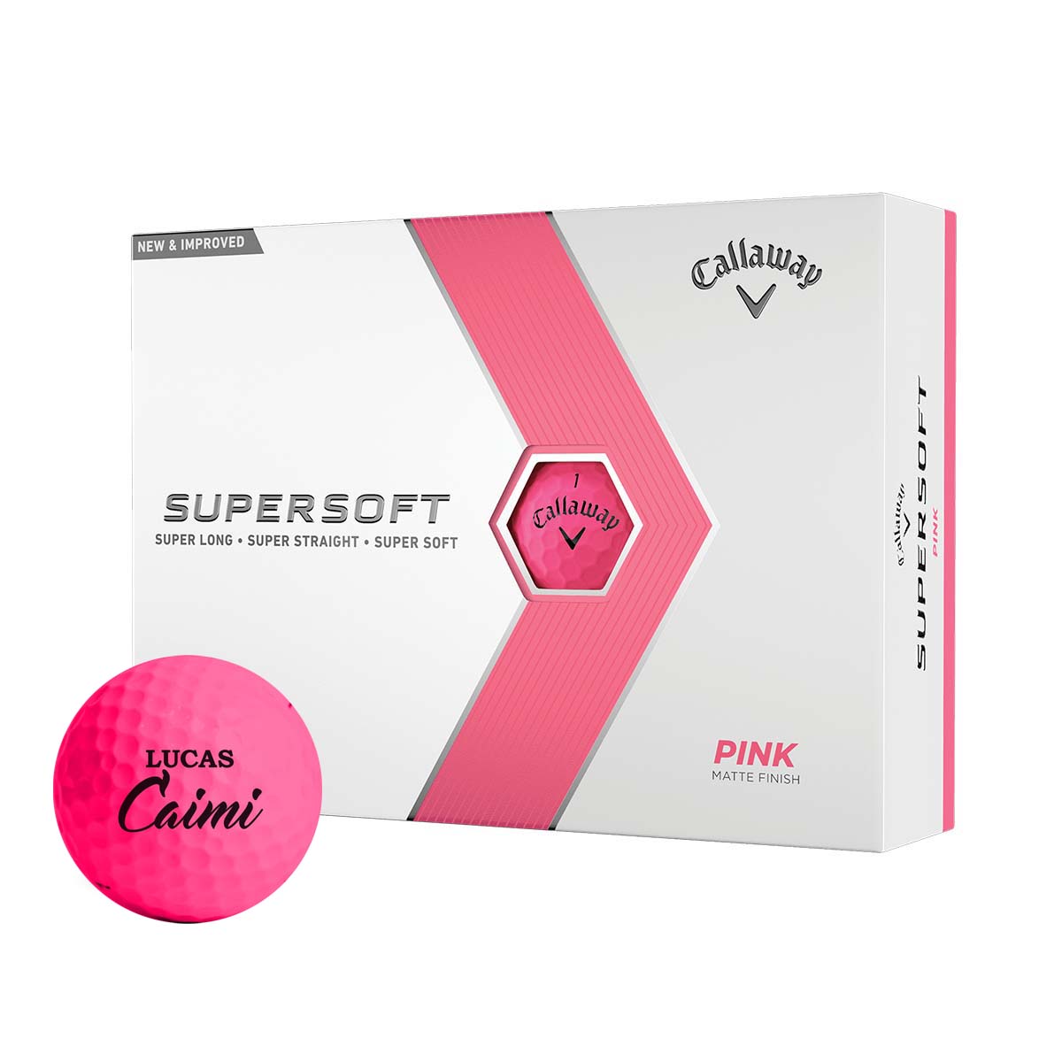 Personalized Golf Balls - Callaway Golf Supersoft Pink Golf Balls