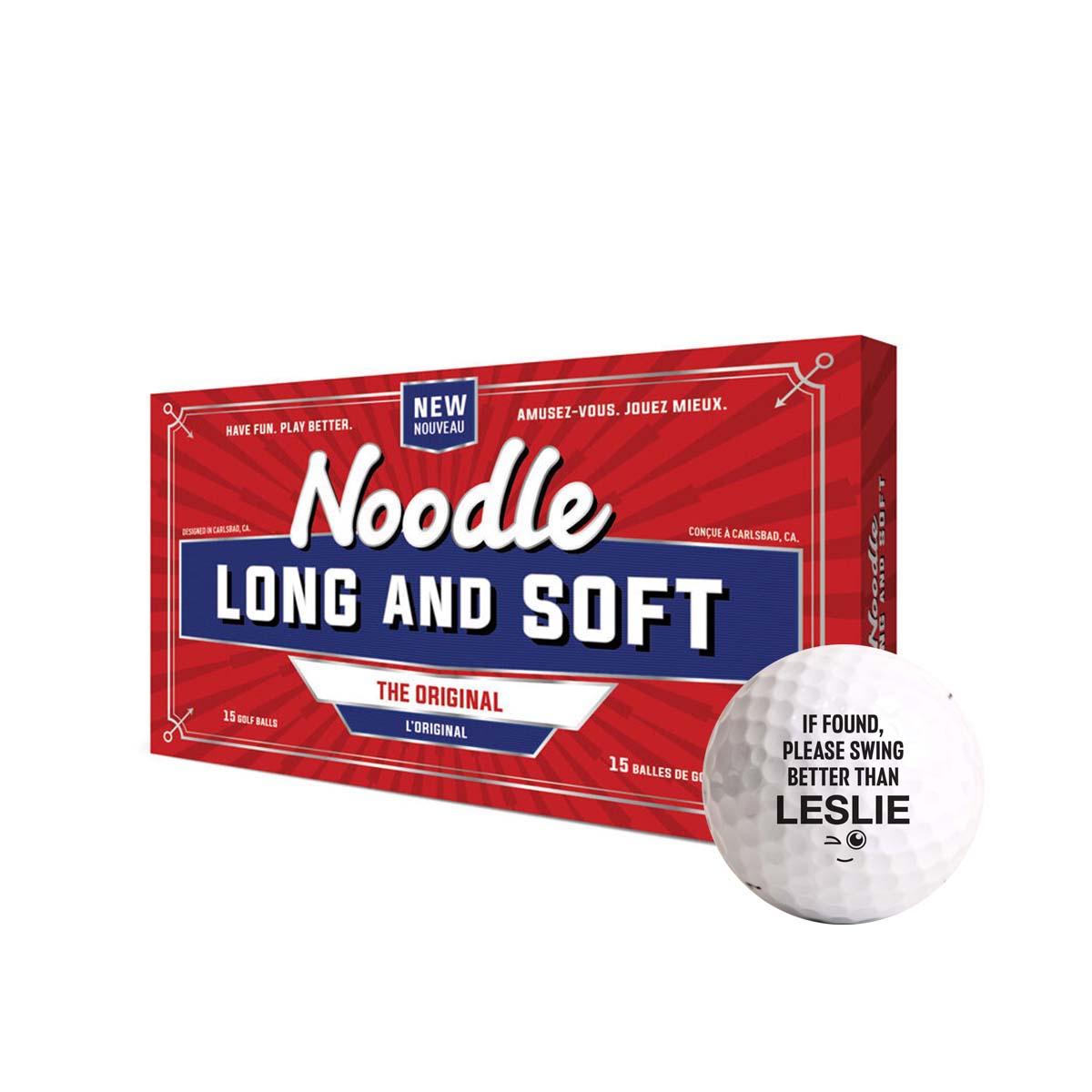 Personalized Golf Balls - TaylorMade Noodle Long & Soft Golf Balls