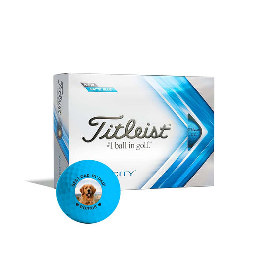 Personalized Golf Balls - Titleist Velocity Matte Blue