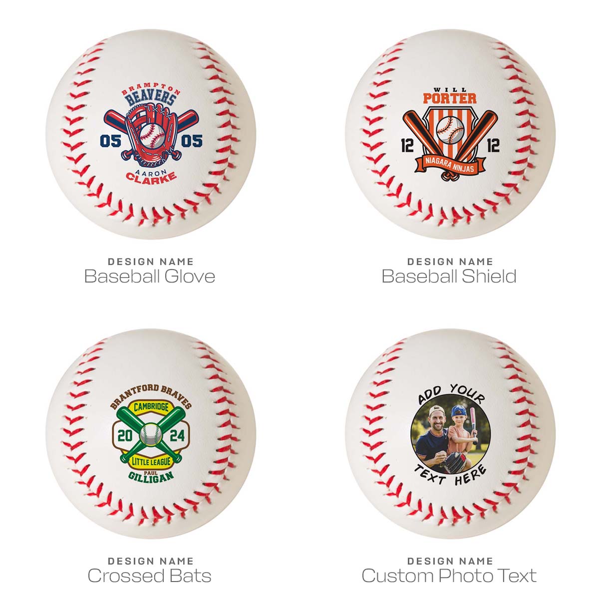 Custom Printed Baseballs - Personalized Baseball Gifts