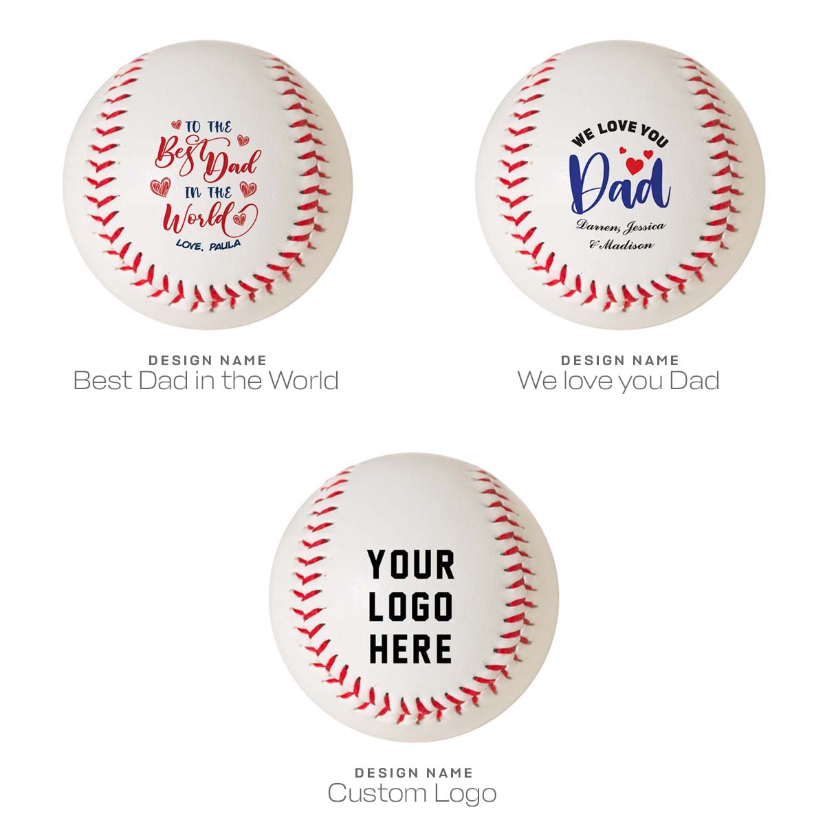 Printed Baseballs - Personalized father's day Gifts