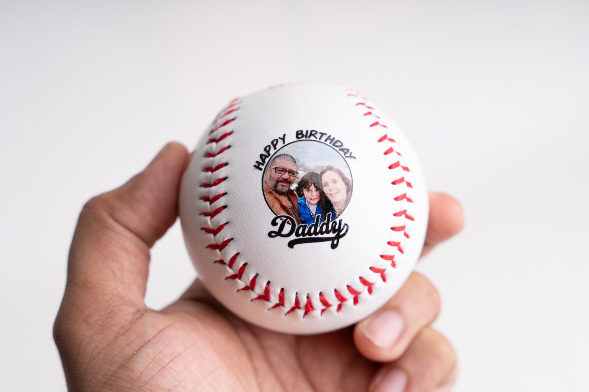 Personalized Baseballs with Dad and son photo