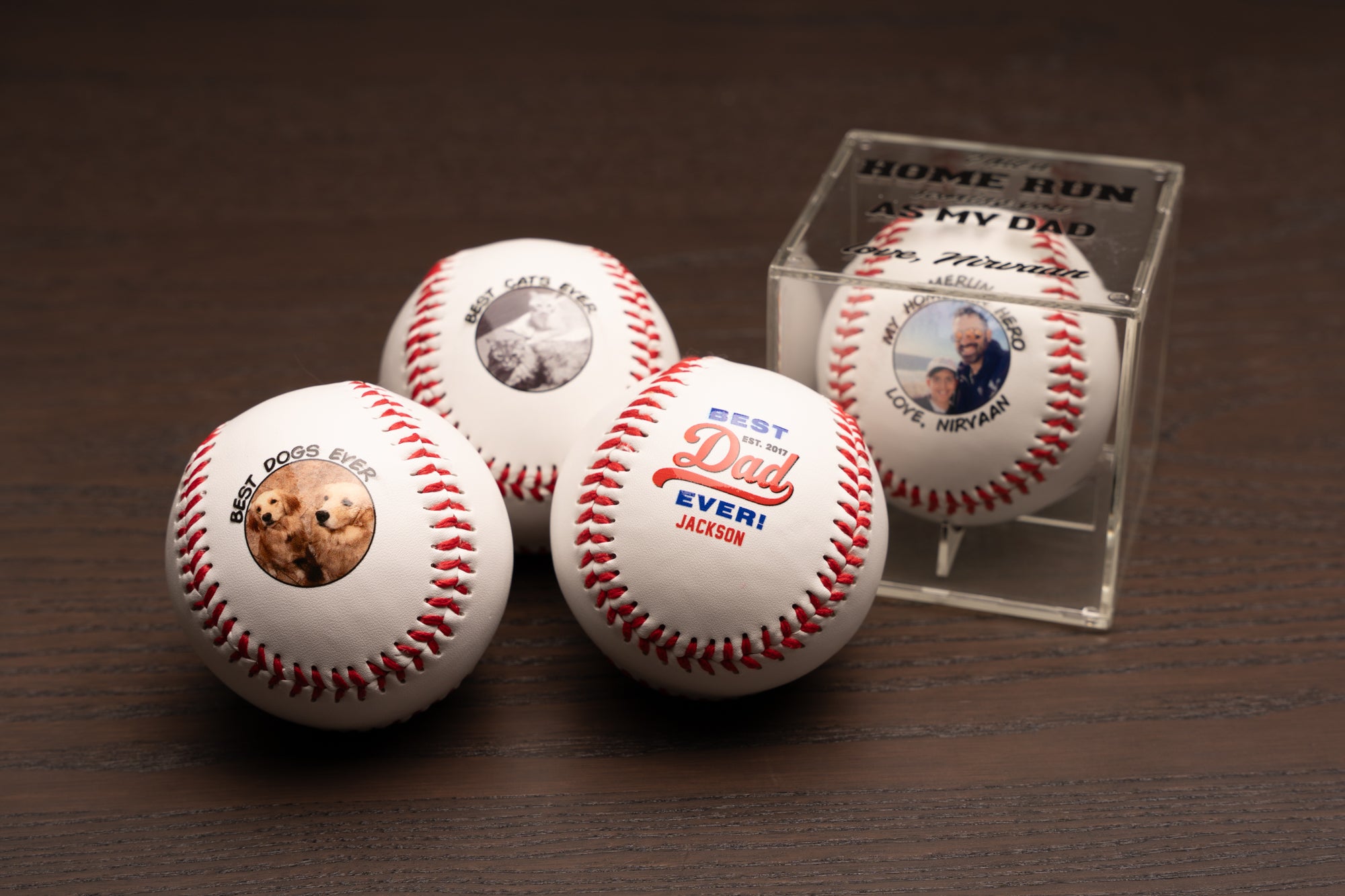 customized photo and message printed baseballs