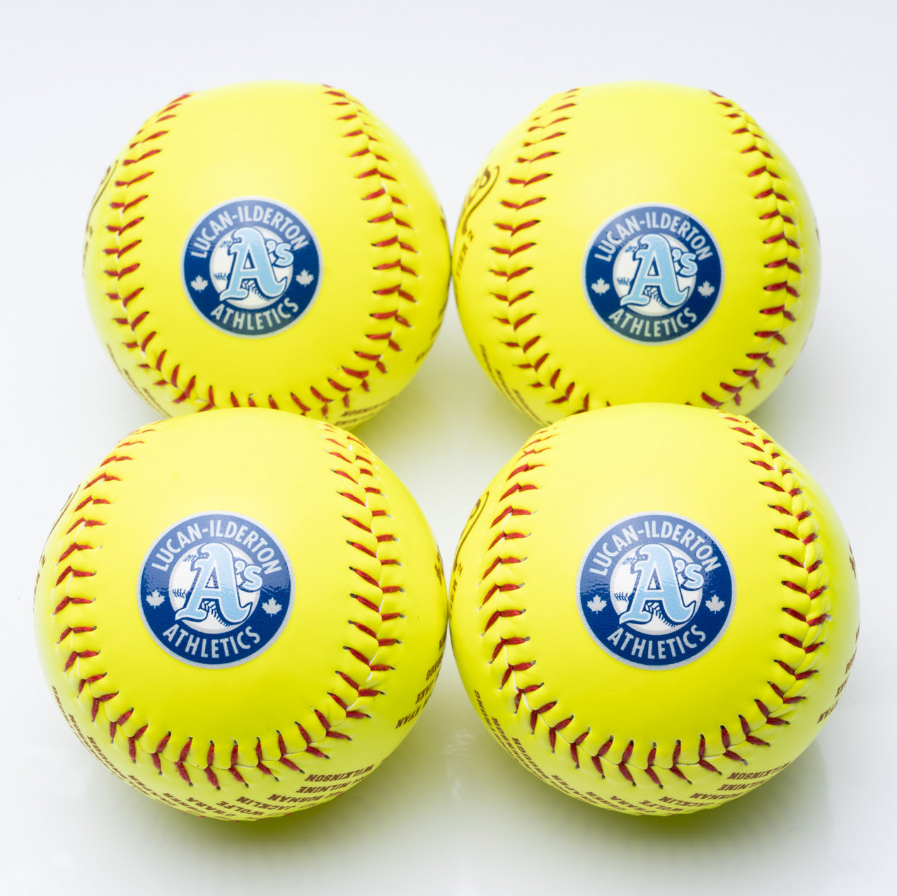 Personalized softballs with team logo
