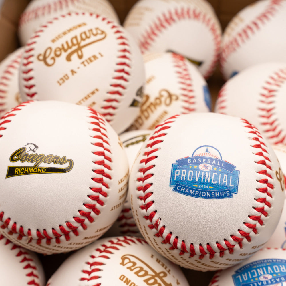 Engraved Baseballs with Team Roster and UV Printed Logo
