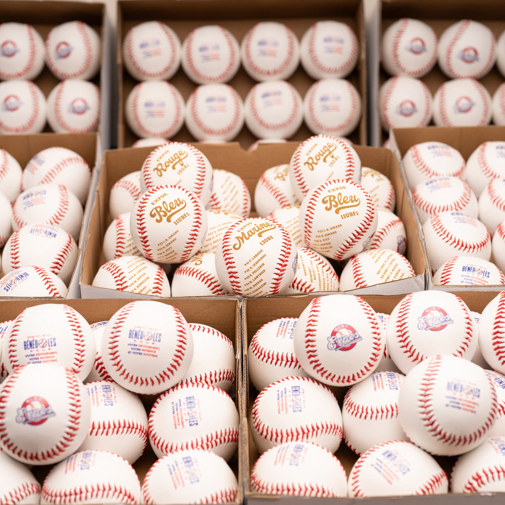 Custom baseballs personalized team logos and rosters