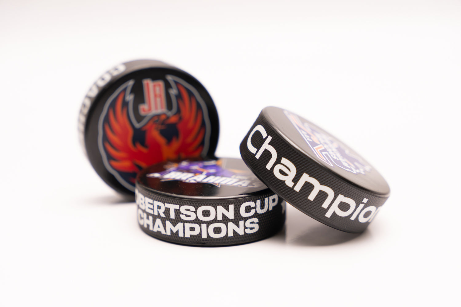 Custom Printed Hockey Pucks with Edge Wrap-Around Text