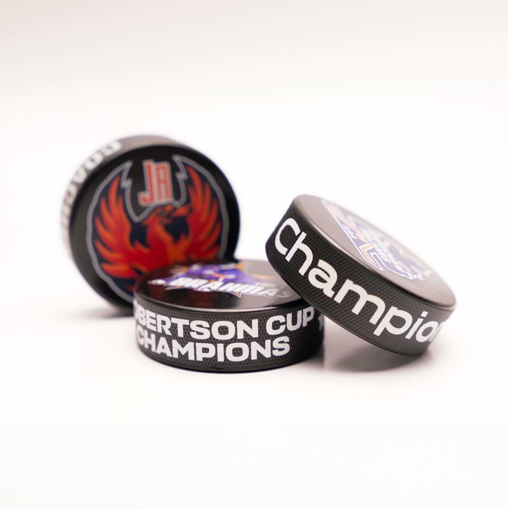 Custom Printed Hockey Pucks with Edge Wrap-Around Text