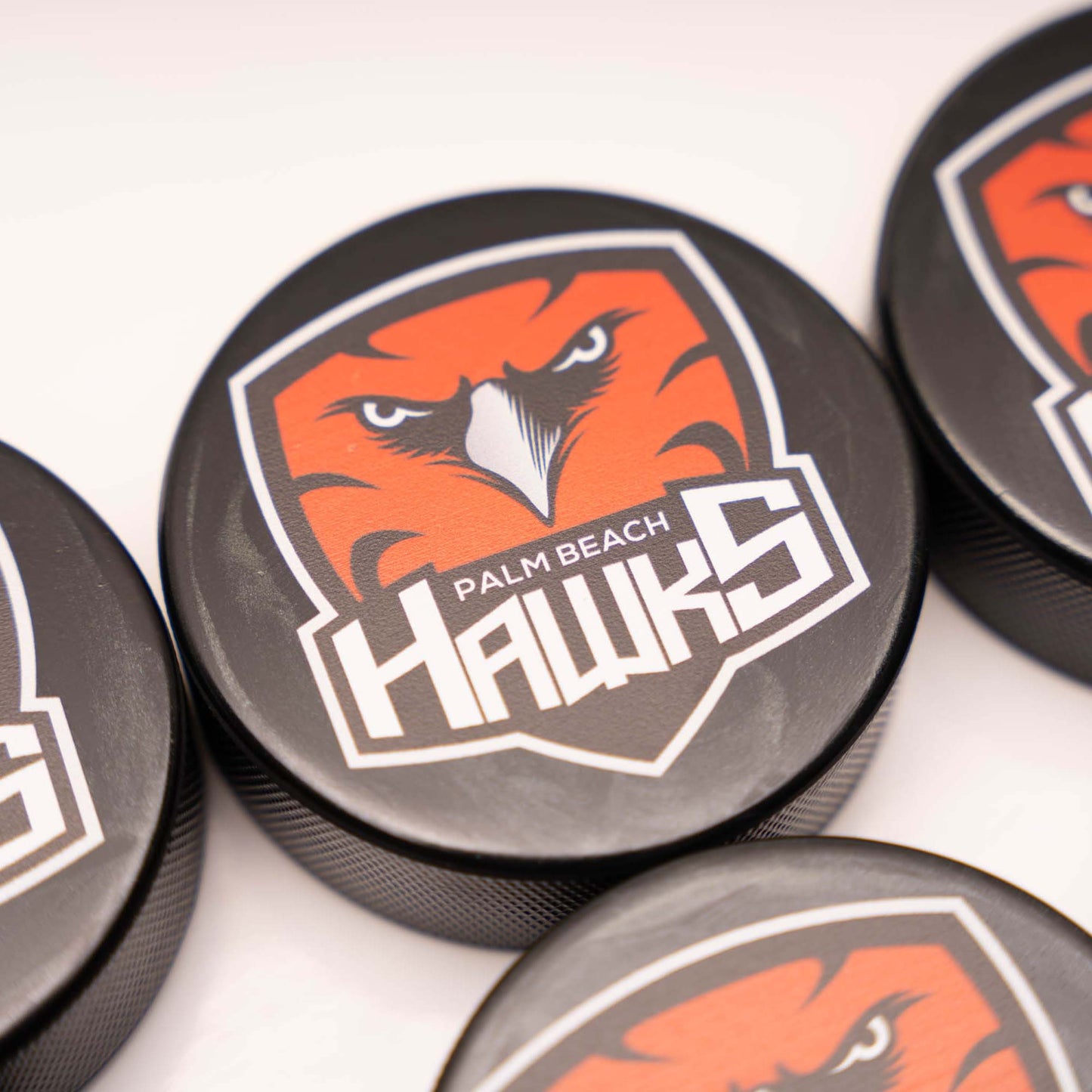 Puck with Palm Beach Hawks logo on a white background