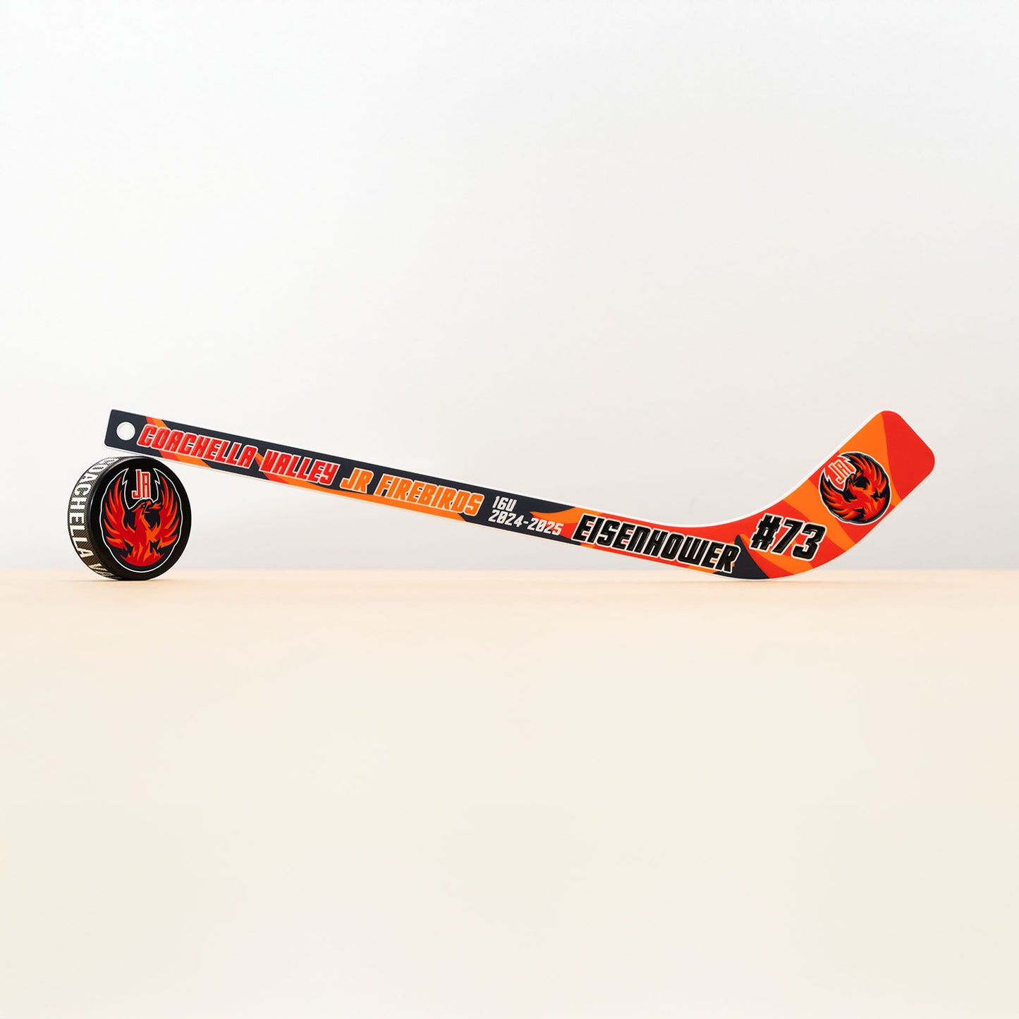 Custom mini hockey stick and Custom hockey puck
