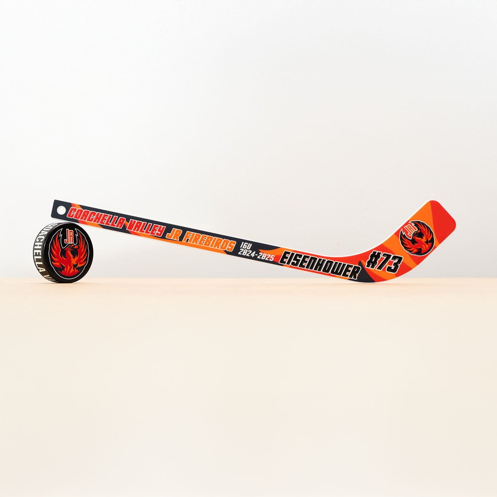 Custom mini hockey stick and Custom hockey puck