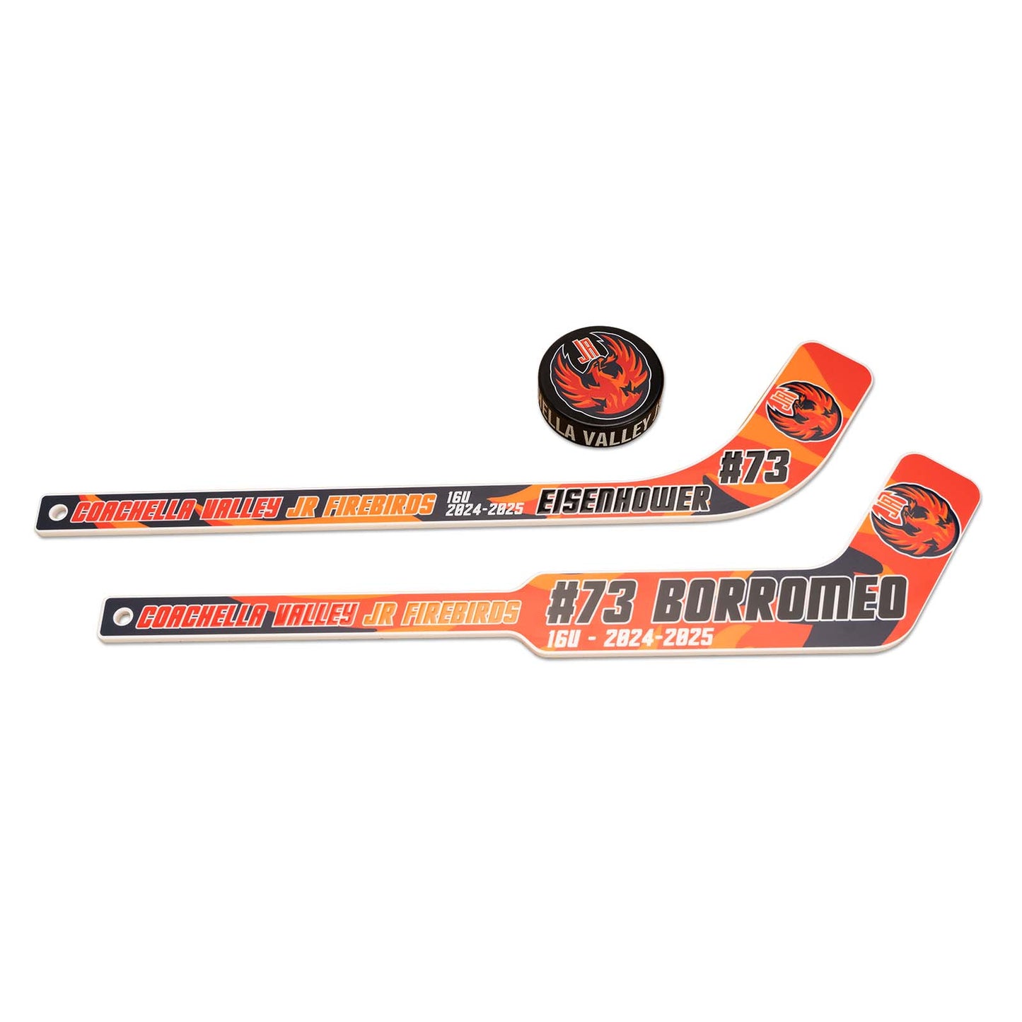 personalized mini hockey sticks with logo hockey pucks